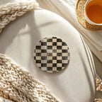 Spring Ceramic Coasters Set of 4 Courtly Check Designs Absorbent Drink Coasters for Table Protection BandsCo Straps