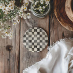 Spring Ceramic Coasters Set of 4 Courtly Check Designs Absorbent Drink Coasters for Table Protection BandsCo Straps