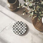 Spring Ceramic Coasters Set of 4 Courtly Check Designs Absorbent Drink Coasters for Table Protection BandsCo Straps