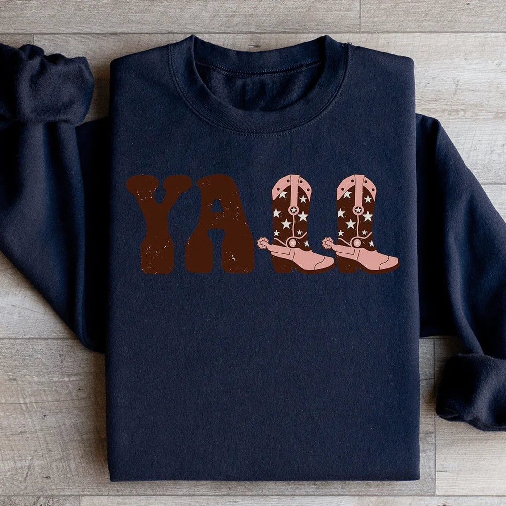 Cowboy Boots Sweatshirt Peachy Sunday