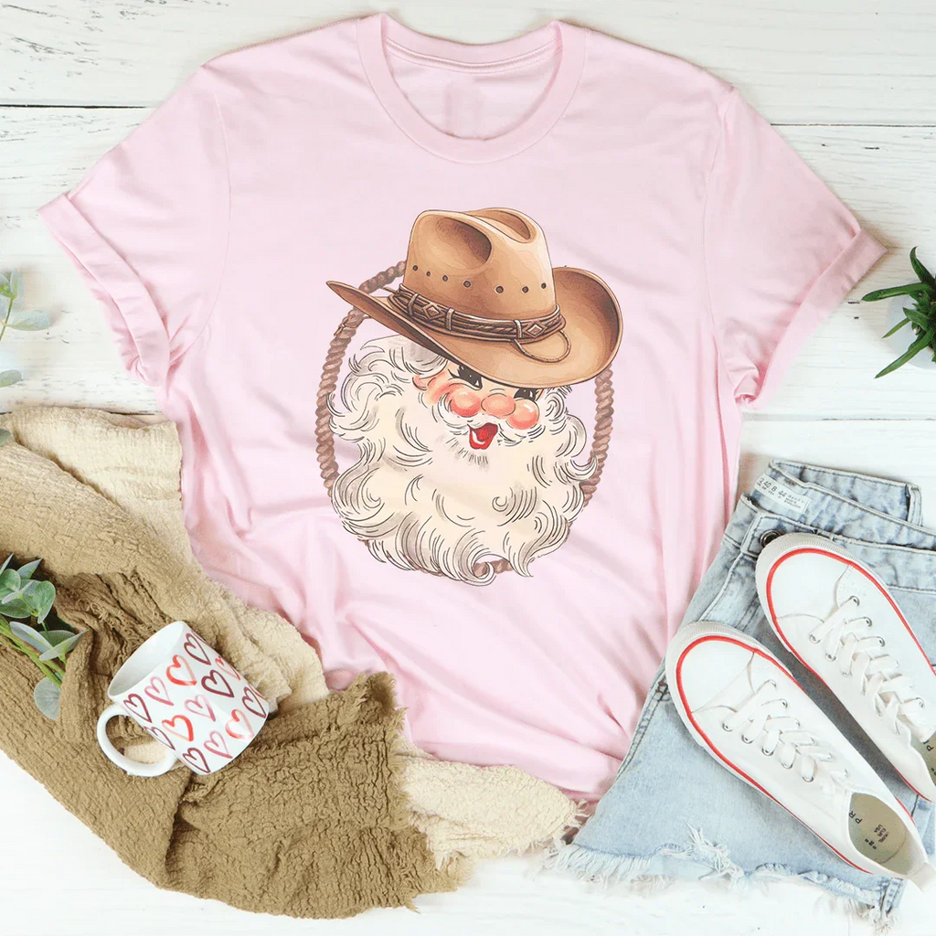 Cowboy Santa Tee Peachy Sunday