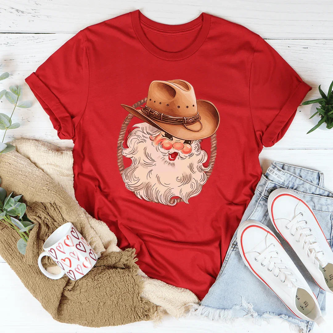 Cowboy Santa Tee Peachy Sunday