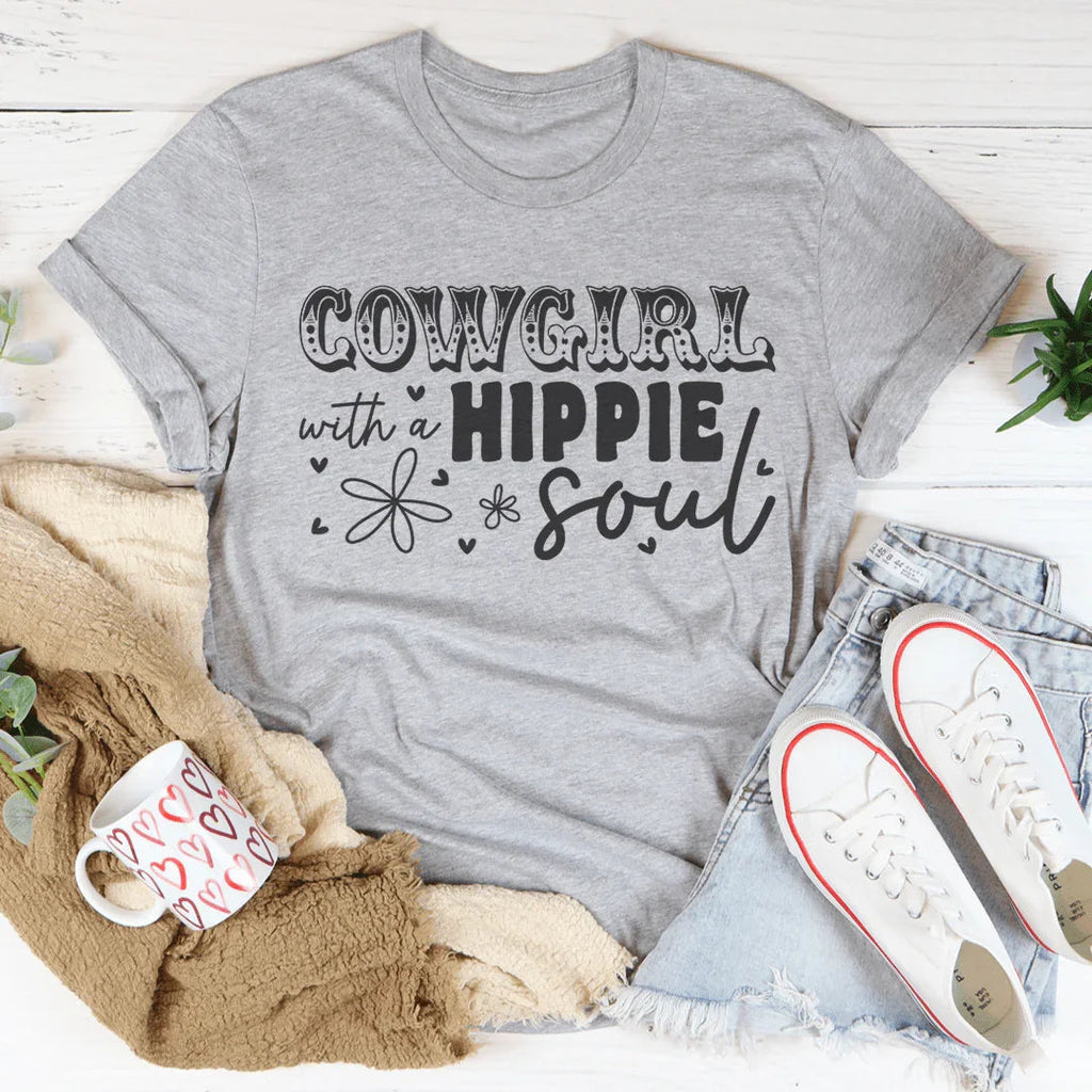 Cowgirl With Hippie Soul Tee Peachy Sunday