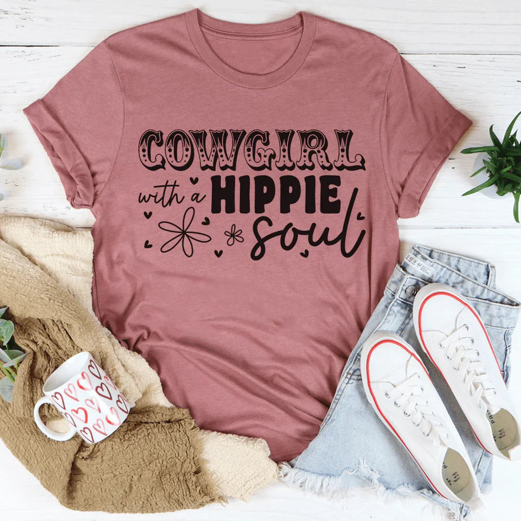 Cowgirl With Hippie Soul Tee Peachy Sunday