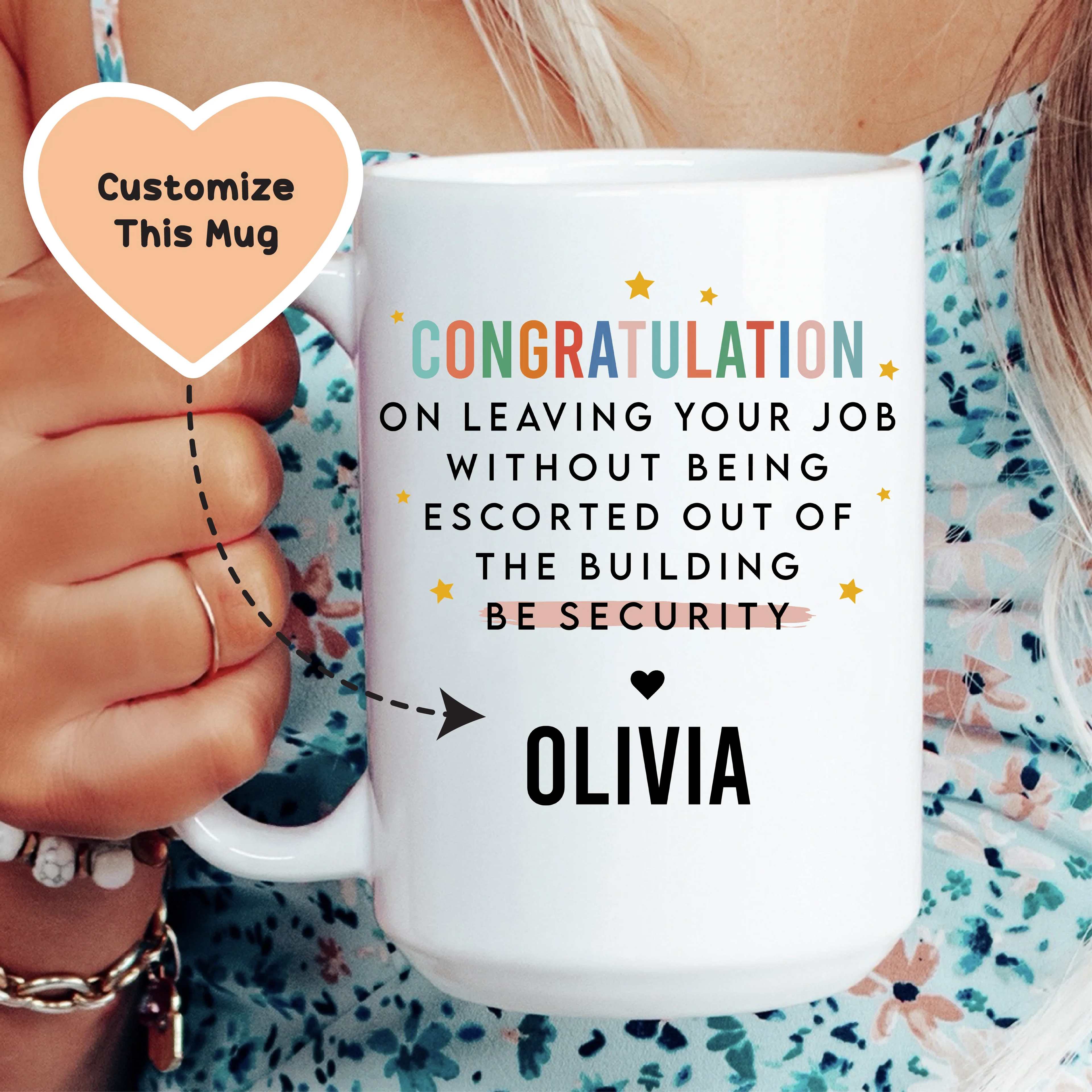 Coworker Leaving Custom Mug Peachy Sunday