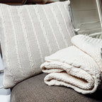 Claret Knit Sweater Throw Lightweight Cozy Blanket For Couch Bed BandsCo Straps