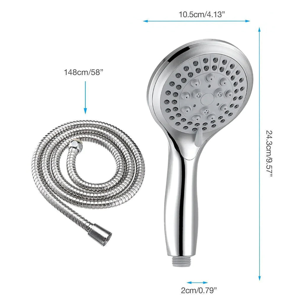 High Pressure Shower Head 5 Settings Handheld Shower Heads Spray With 5 FT Hose Pi-Mart