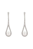 Latelita Cradled Pearl Drop Earrings Silver | Femstylo