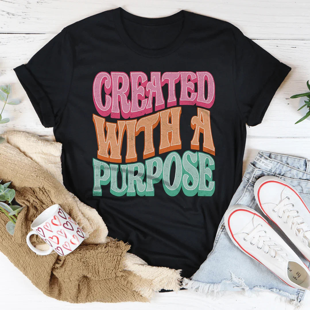 Created With A Purpose Tee Peachy Sunday
