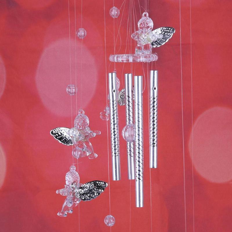 Creative Antique  Wind Bells  Door Hanging Home Decor Silver Wind Chimes Outdoor Yard Garden Tubes Bells Wall Hanging Home Decor Decoration Wind Chimes For Garden Gift Photography Prop Stevvex