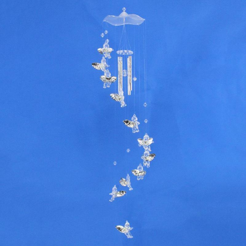 Creative Antique  Wind Bells  Door Hanging Home Decor Silver Wind Chimes Outdoor Yard Garden Tubes Bells Wall Hanging Home Decor Decoration Wind Chimes For Garden Gift Photography Prop Stevvex