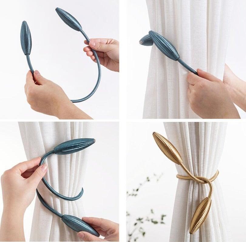Creative Curtain Buckle Rope European Style Wild Curtain Tie Rings Window Straps For Living Room Home Decoration Accessories Curtain Tiebacks Clips Creative Window Drape Twist Tie Backs European Style Custom Made Curtain Holders Decorative Stevvex