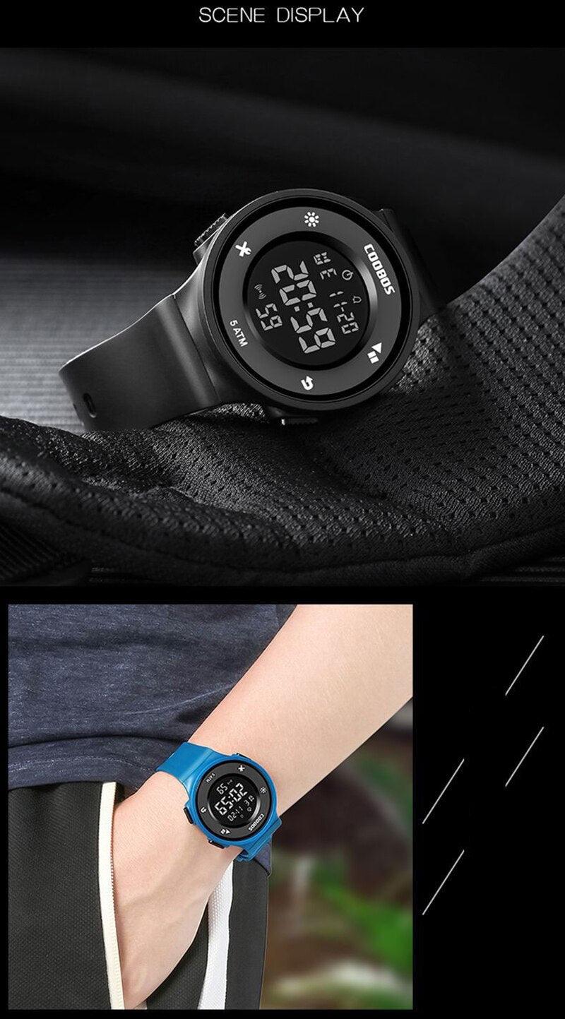Creative Design Boys Watches Waterproof Unique Removable Strap Watch For Mens Led Digital Wrist Watches Sports Large Face Waterproof Wrist Watches For Men With Stopwatch Alarm Stevvex