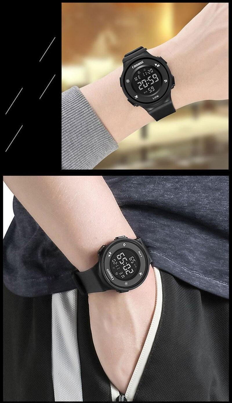 Creative Design Boys Watches Waterproof Unique Removable Strap Watch For Mens Led Digital Wrist Watches Sports Large Face Waterproof Wrist Watches For Men With Stopwatch Alarm Stevvex