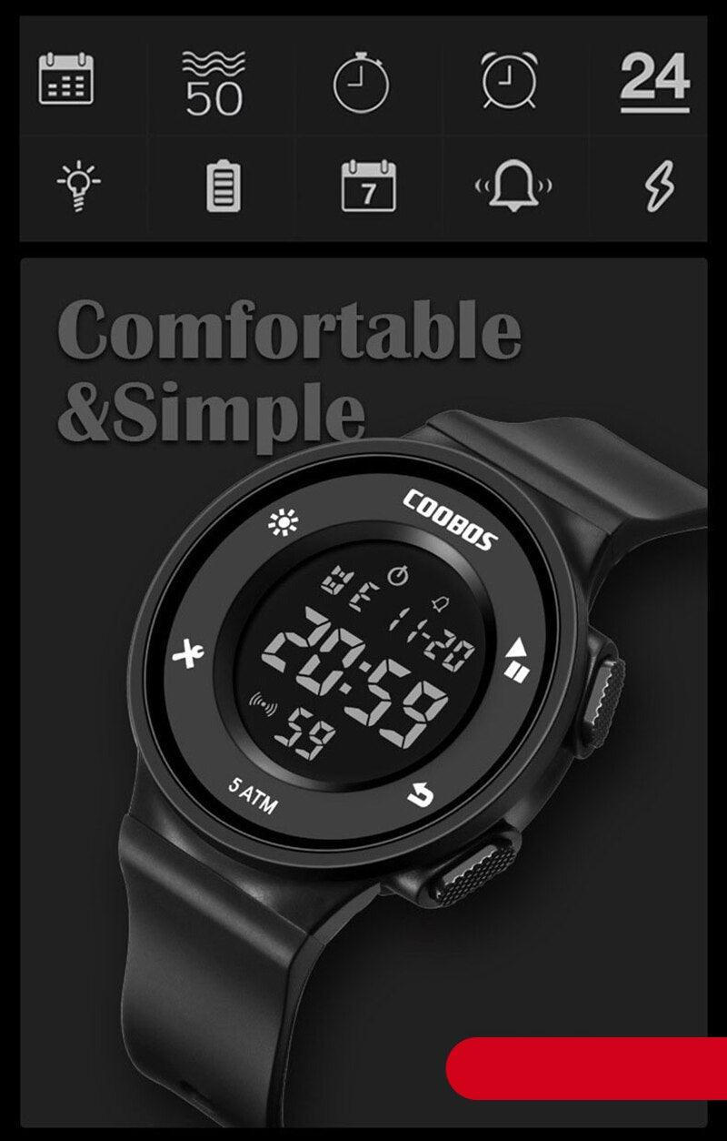 Creative Design Boys Watches Waterproof Unique Removable Strap Watch For Mens Led Digital Wrist Watches Sports Large Face Waterproof Wrist Watches For Men With Stopwatch Alarm Stevvex