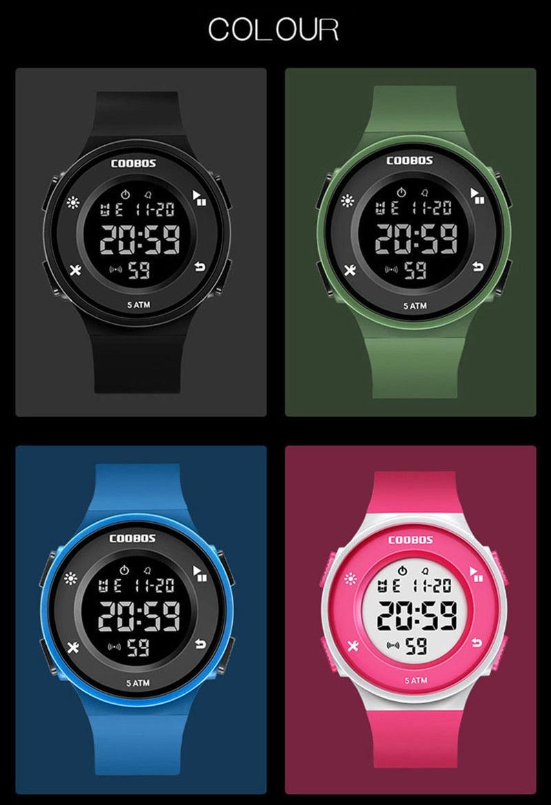 Creative Design Boys Watches Waterproof Unique Removable Strap Watch For Mens Led Digital Wrist Watches Sports Large Face Waterproof Wrist Watches For Men With Stopwatch Alarm Stevvex