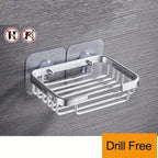 Creative Drill Free Soap Dish Holder Wall Mounted Storage Rack Toilet Soap Box Sponge Dish Bathroom Accessories Soap Dish Holder with Loofah Bath Sponge Towel Razor Holder for Bathroom Shower Kitchen Adhesive Wall Mounted No Drilling Stevvex