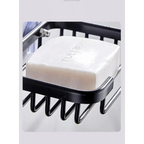 Creative Drill Free Soap Dish Holder Wall Mounted Storage Rack Toilet Soap Box Sponge Dish Bathroom Accessories Soap Dish Holder with Loofah Bath Sponge Towel Razor Holder for Bathroom Shower Kitchen Adhesive Wall Mounted No Drilling Stevvex