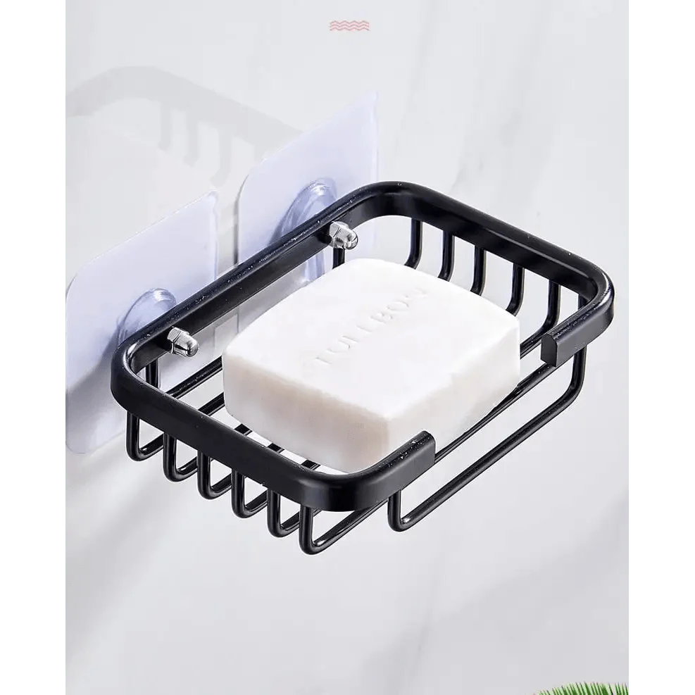 Creative Drill Free Soap Dish Holder Wall Mounted Storage Rack Toilet Soap Box Sponge Dish Bathroom Accessories Soap Dish Holder with Loofah Bath Sponge Towel Razor Holder for Bathroom Shower Kitchen Adhesive Wall Mounted No Drilling Stevvex