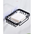 Creative Drill Free Soap Dish Holder Wall Mounted Storage Rack Toilet Soap Box Sponge Dish Bathroom Accessories Soap Dish Holder with Loofah Bath Sponge Towel Razor Holder for Bathroom Shower Kitchen Adhesive Wall Mounted No Drilling Stevvex