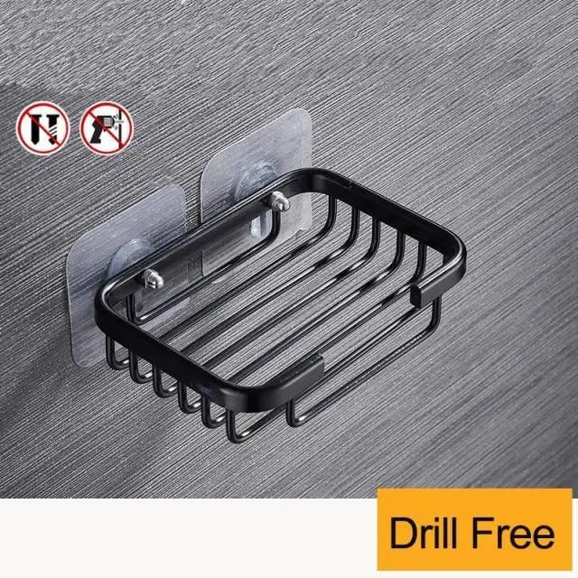 Creative Drill Free Soap Dish Holder Wall Mounted Storage Rack Toilet Soap Box Sponge Dish Bathroom Accessories Soap Dish Holder with Loofah Bath Sponge Towel Razor Holder for Bathroom Shower Kitchen Adhesive Wall Mounted No Drilling Stevvex