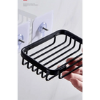 Creative Drill Free Soap Dish Holder Wall Mounted Storage Rack Toilet Soap Box Sponge Dish Bathroom Accessories Soap Dish Holder with Loofah Bath Sponge Towel Razor Holder for Bathroom Shower Kitchen Adhesive Wall Mounted No Drilling Stevvex
