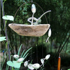 Creative Fishing Man Spoon Fish Sculptures Wind Chime Home Bedroom Painted Fish Mobile Tropical Fish Home Decor  Yard Garden Hanging Ornament Decoration Stevvex