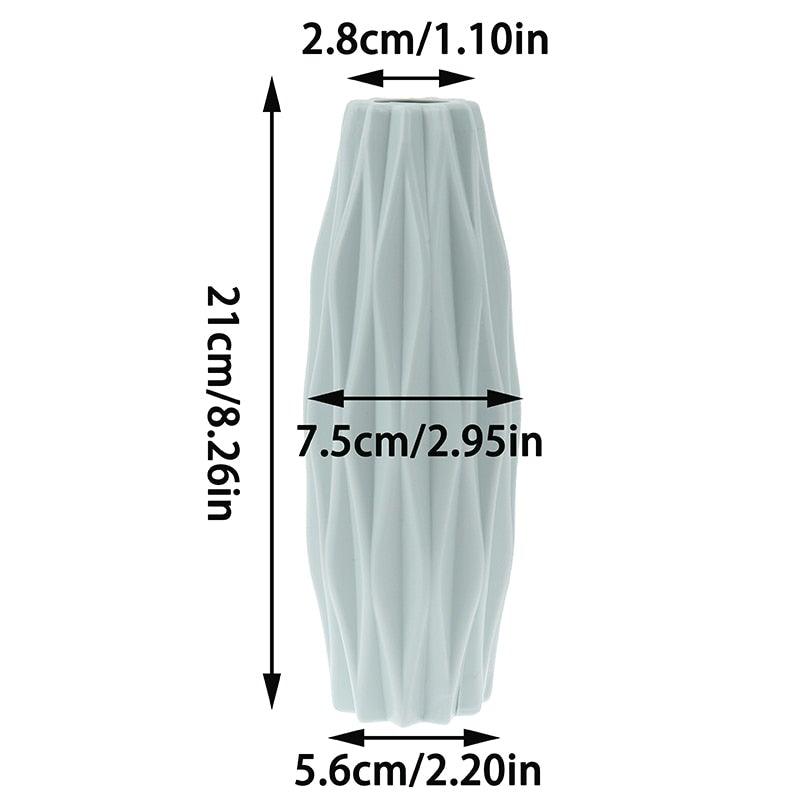 Creative Flower Vase White Imitation Ceramic Flower Pot Home Decor Plastic Vase Centerpieces and Events Ornamnet Decoration For Wedding Home Office Party Hotel Yard  Restaurant Patio Festive Furnishing Stevvex