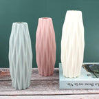 Creative Flower Vase White Imitation Ceramic Flower Pot Home Decor Plastic Vase Centerpieces and Events Ornamnet Decoration For Wedding Home Office Party Hotel Yard  Restaurant Patio Festive Furnishing Stevvex