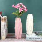 Creative Flower Vase White Imitation Ceramic Flower Pot Home Decor Plastic Vase Centerpieces and Events Ornamnet Decoration For Wedding Home Office Party Hotel Yard  Restaurant Patio Festive Furnishing Stevvex