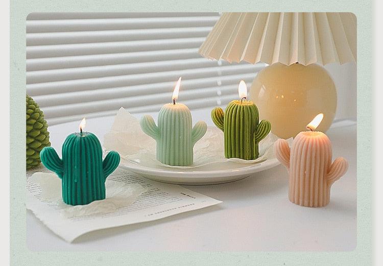 Creative Handmade Cactus Candle Pack Cactus Candles Handmade Delicate Succulent Cactus Candles Flameless Tea Lights Candle Aromatherapy For Decor Birth Photo Props Aromatherapy Candle Ornaments Soy Wax Aromatherapy Small Candles Scented Relaxing Candles Stevvex