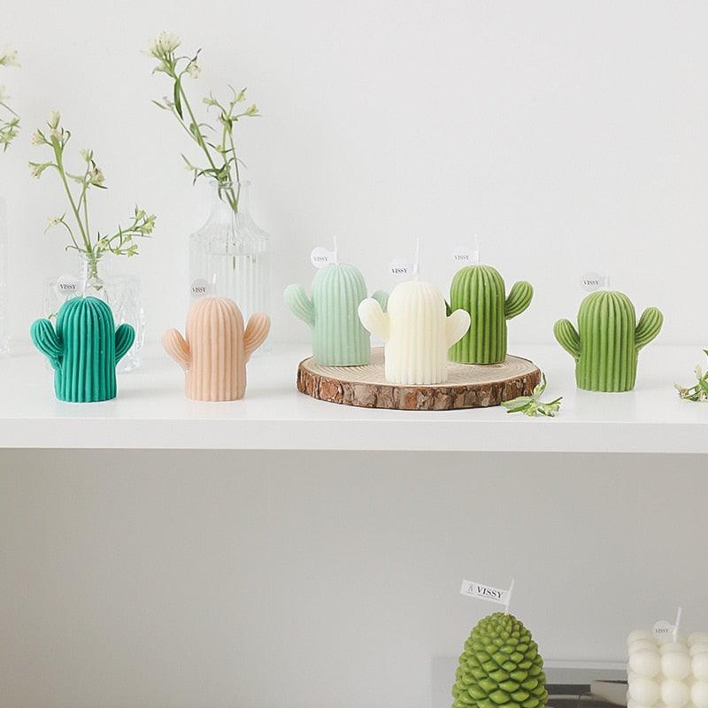 Creative Handmade Cactus Candle Pack Cactus Candles Handmade Delicate Succulent Cactus Candles Flameless Tea Lights Candle Aromatherapy For Decor Birth Photo Props Aromatherapy Candle Ornaments Soy Wax Aromatherapy Small Candles Scented Relaxing Candles Stevvex