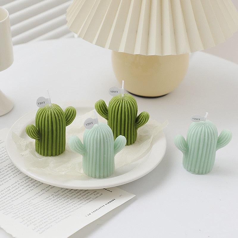 Creative Handmade Cactus Candle Pack Cactus Candles Handmade Delicate Succulent Cactus Candles Flameless Tea Lights Candle Aromatherapy For Decor Birth Photo Props Aromatherapy Candle Ornaments Soy Wax Aromatherapy Small Candles Scented Relaxing Candles Stevvex
