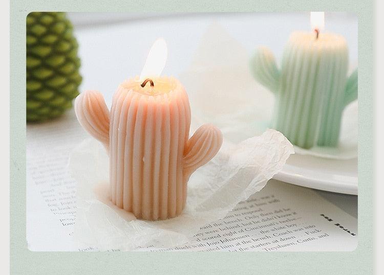 Creative Handmade Cactus Candle Pack Cactus Candles Handmade Delicate Succulent Cactus Candles Flameless Tea Lights Candle Aromatherapy For Decor Birth Photo Props Aromatherapy Candle Ornaments Soy Wax Aromatherapy Small Candles Scented Relaxing Candles Stevvex
