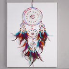 Creative Handmade Five-ring Dream Catcher Pendant Living Room Bedroom Decor Beautiful Hanging Ornament Elegant Wall Art Decoration For Windows Balcony Bedroom & Wedding Party Gift For Girls  Kids Stevvex