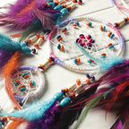 Creative Handmade Five-ring Dream Catcher Pendant Living Room Bedroom Decor Beautiful Hanging Ornament Elegant Wall Art Decoration For Windows Balcony Bedroom & Wedding Party Gift For Girls  Kids Stevvex