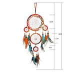 Creative Handmade Five-ring Dream Catcher Pendant Living Room Bedroom Decor Beautiful Hanging Ornament Elegant Wall Art Decoration For Windows Balcony Bedroom & Wedding Party Gift For Girls  Kids Stevvex