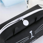 Creative Leather Black Large Capacity  Pencil Pouch For Students Unique Colors Stationery Office Pencil Cases Stevvex