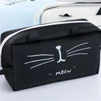 Creative Leather Black Large Capacity  Pencil Pouch For Students Unique Colors Stationery Office Pencil Cases Stevvex