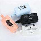 Creative Leather Black Large Capacity  Pencil Pouch For Students Unique Colors Stationery Office Pencil Cases Stevvex