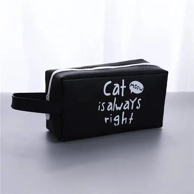 Creative Leather Black Large Capacity  Pencil Pouch For Students Unique Colors Stationery Office Pencil Cases Stevvex