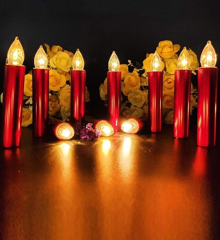 Creative LED Candle Lamp Simulation Flame Tea Light Home Birthday Christmas Candle Battery Operated Flameless LED Candles Lights Ideal For Thanksgiving Table Christmas Home Dec Party Wedding Candles Safety Home Decoration Stevvex