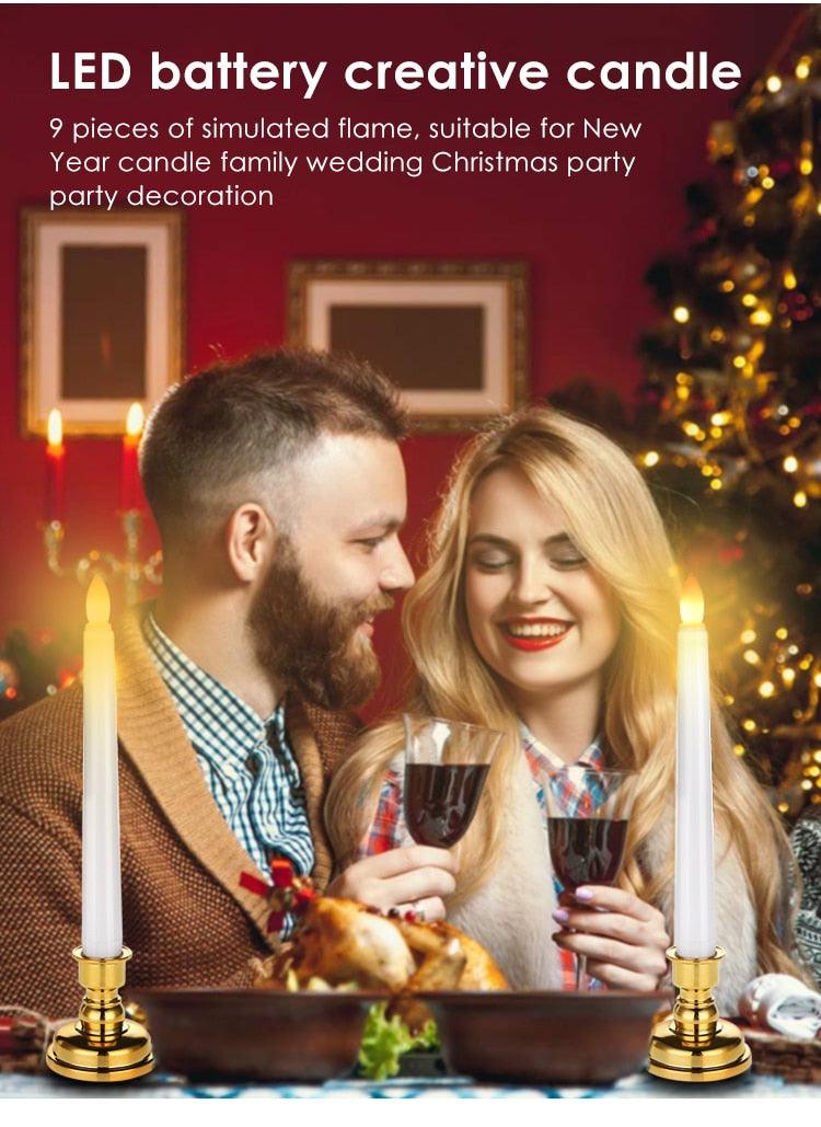 Creative LED Candle Lamp Simulation Flame Tea Light Home Birthday Christmas Candle Battery Operated Flameless LED Candles Lights Ideal For Thanksgiving Table Christmas Home Dec Party Wedding Candles Safety Home Decoration Stevvex