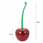 Creative Lovely Cherry Shape Lavatory Brush Toilet Brush And Holder Set Cleaning Bathroom Toilet Accessories Cherry Shape Toilet Brush Standing Toilet Brush Set  Compact Household Bathroom Cherry Toilet Brush Stevvex