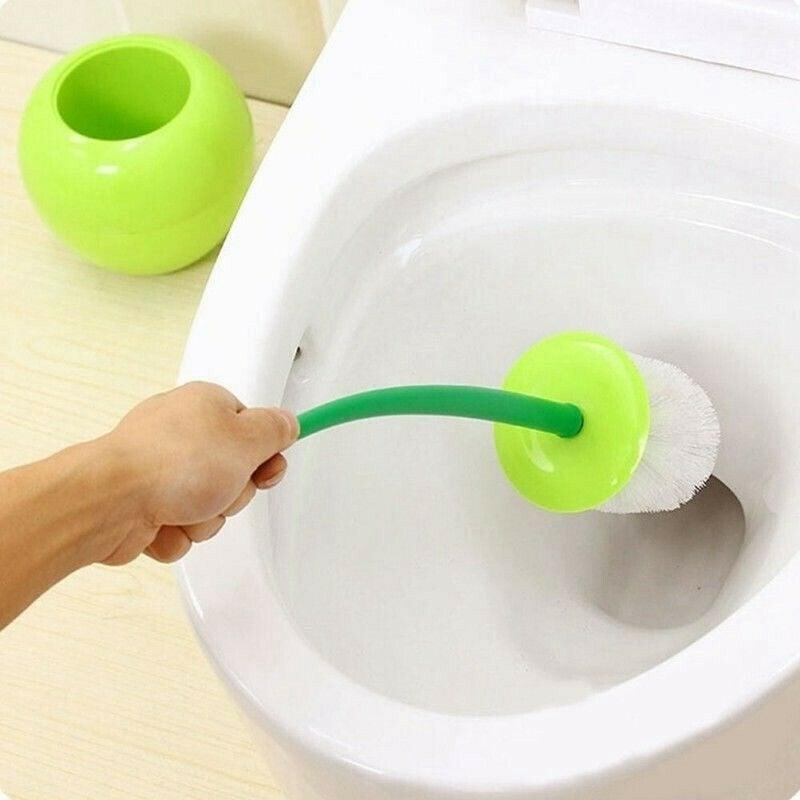 Creative Lovely Cherry Shape Lavatory Brush Toilet Brush And Holder Set Cleaning Bathroom Toilet Accessories Cherry Shape Toilet Brush Standing Toilet Brush Set  Compact Household Bathroom Cherry Toilet Brush Stevvex
