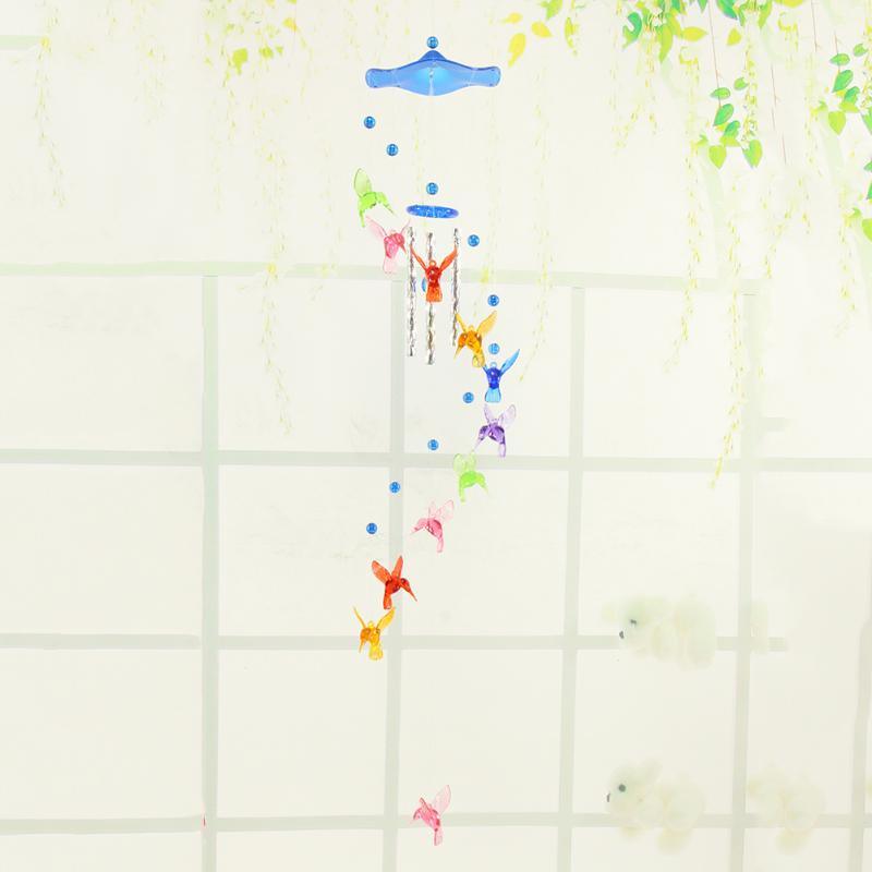 Creative Lucky Humming Bird Mobile Hanging Wind Chimes Bells Ornaments Hanging Gifts Dream-catcher Pendant Wall Home Car Decor Garden Wedding Window Decoration Stevvex