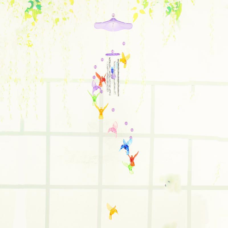 Creative Lucky Humming Bird Mobile Hanging Wind Chimes Bells Ornaments Hanging Gifts Dream-catcher Pendant Wall Home Car Decor Garden Wedding Window Decoration Stevvex