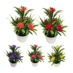 Creative Mini Artificial Fake Flower Potted Bonsai for Christmas New Year Wedding Party Garden Resturant Table Home Decor Mini Potted Plastic Succulents for Home Office Room Decor Stevvex