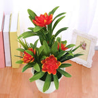 Creative Mini Artificial Fake Flower Potted Bonsai for Christmas New Year Wedding Party Garden Resturant Table Home Decor Mini Potted Plastic Succulents for Home Office Room Decor Stevvex