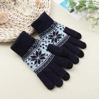 Creative New  Fashion Snow Printing Gloves Mobile Phone Touch Screen Knitted Gloves Winter Thick And Warm Gloves For Men And Women Touchscreen Gloves Stretch Knitted Mechanic Winter Warm Gloves Stevvex